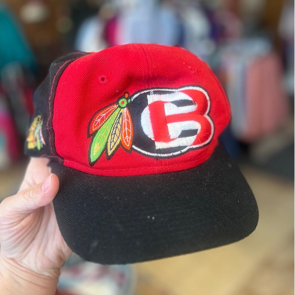 Vtg 90s Chicago Blackhawks snapback NHL hockey sports memorabilia